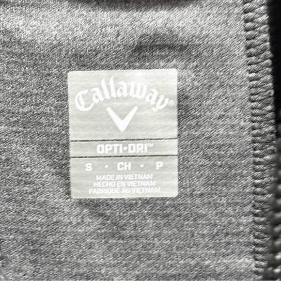 CALLAWAY Men’s Gray Long Sleeve 1/4 Zip OPTI-DRI Polo Golf Apparel Size Small - Picture 4 of 5